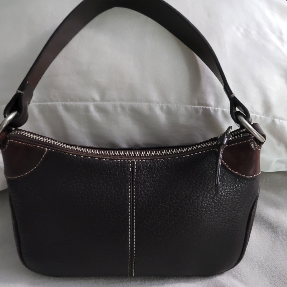 Dooney & Bourke Brown Pebbled Leather Shoulder Bag Classic Hobo Style